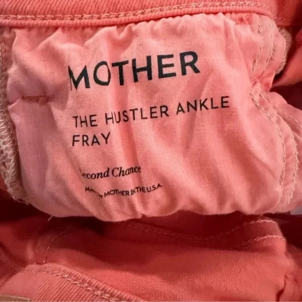 MOTHER The Hustler Ankle Fray Jeans Persimmon Coral Size 28 Cropped - Picture 10 of 12